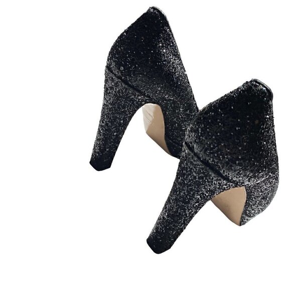 Miu Miu Black Glitter Closed Toe Platform Shoes size EU 38.5 US 8.5 Barbie - Picture 13 of 14